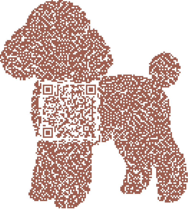 犬のシルエットQRコード例