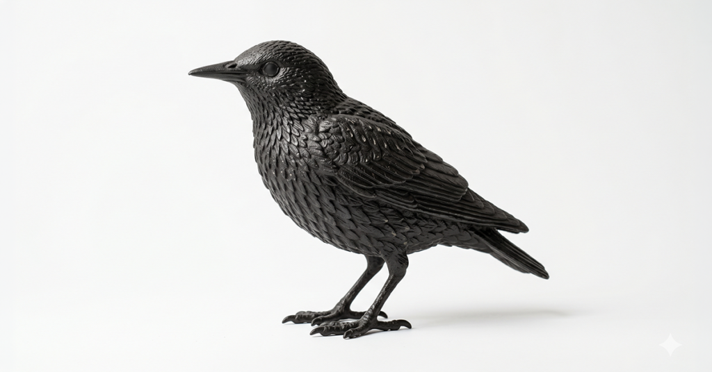 あずみけいし短編集『11月8日』のイメージ画像。ムクドリの置物の画像